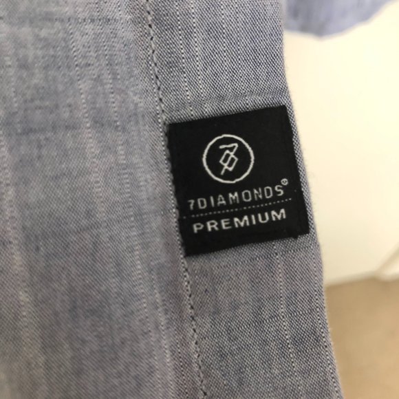 Men's summer button down shirt, blue, Size L - Picture 3 of 6